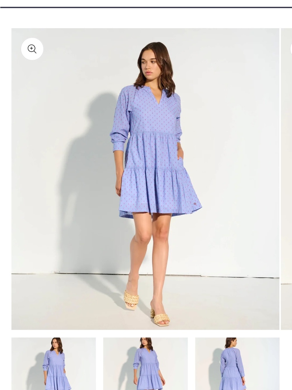 Hatley Blue Tiered V-Neck Mini Dress